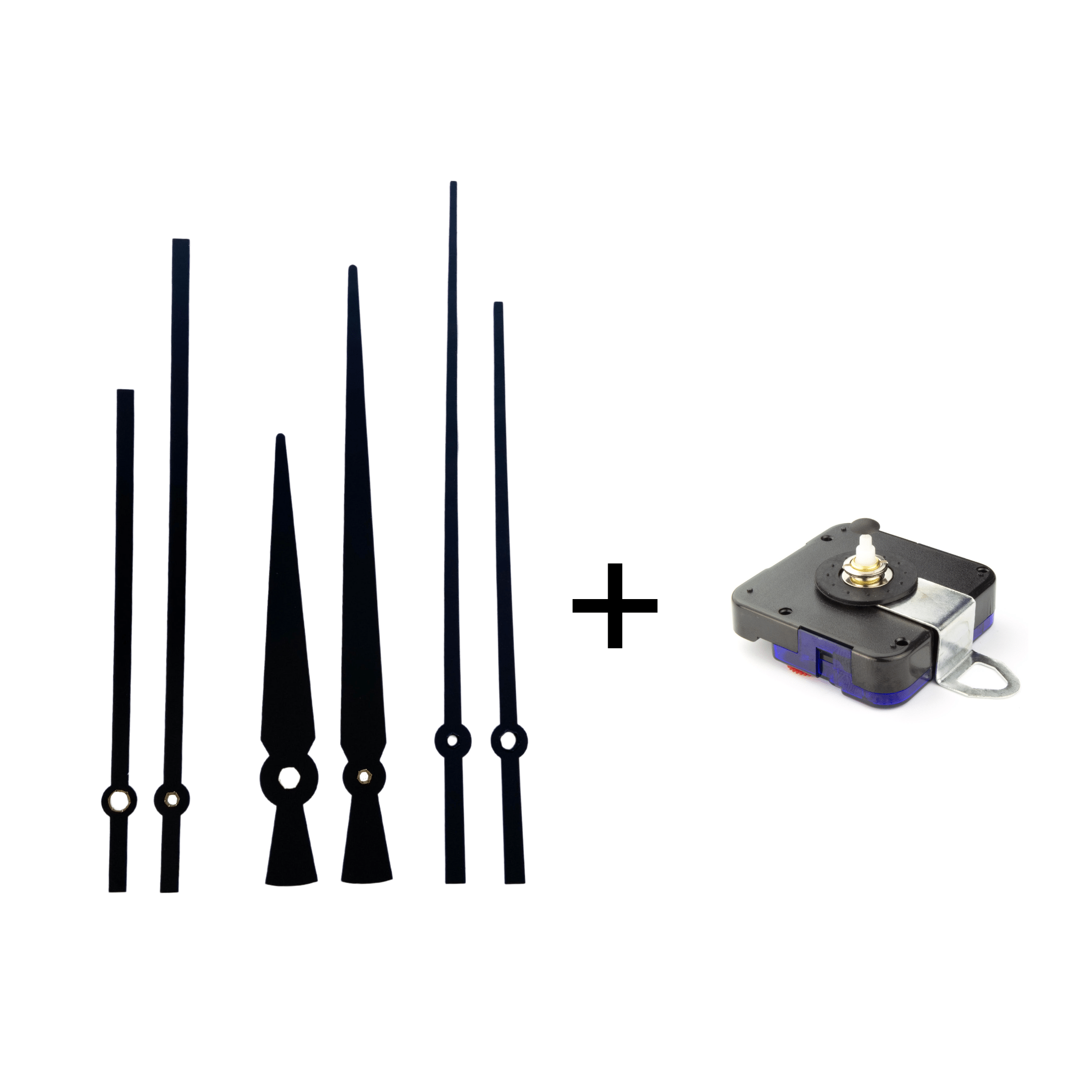 NeXtime Clocks clock hands set L with silent movement, includes hour, minute, and second hands for precise time adjustment.
